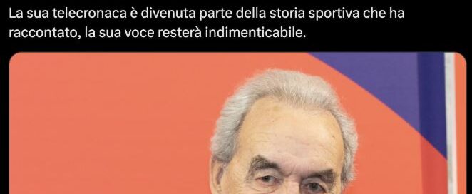 Addio a Bruno Pizzul la voce delle "notti magiche" azzurre: il messaggio di Ranieri e il cordoglio della Roma